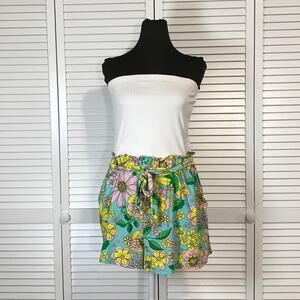 Jolie & Joy Retro Boho Summer Tube Top Turquoise Floral Romper Junior XL